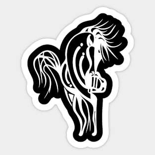 the horse - white Sticker